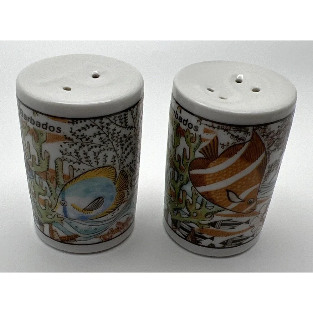 Barbados Collector Salt & Pepper Shakers Ceramic Beach/Desert Theme